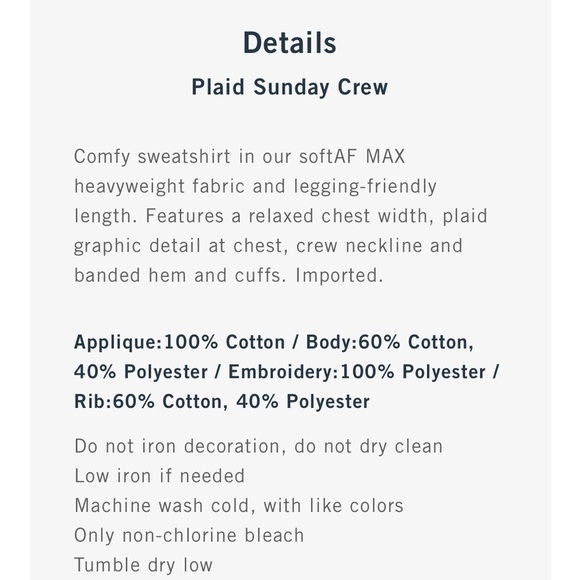 A&F Boston Plaid Sunday Crewneck Sweatshirt - Picture 8 of 12